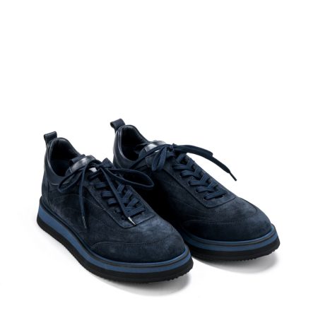 Muške kožne plitke cipele Roberto-Serpentini-58365 teget ravne